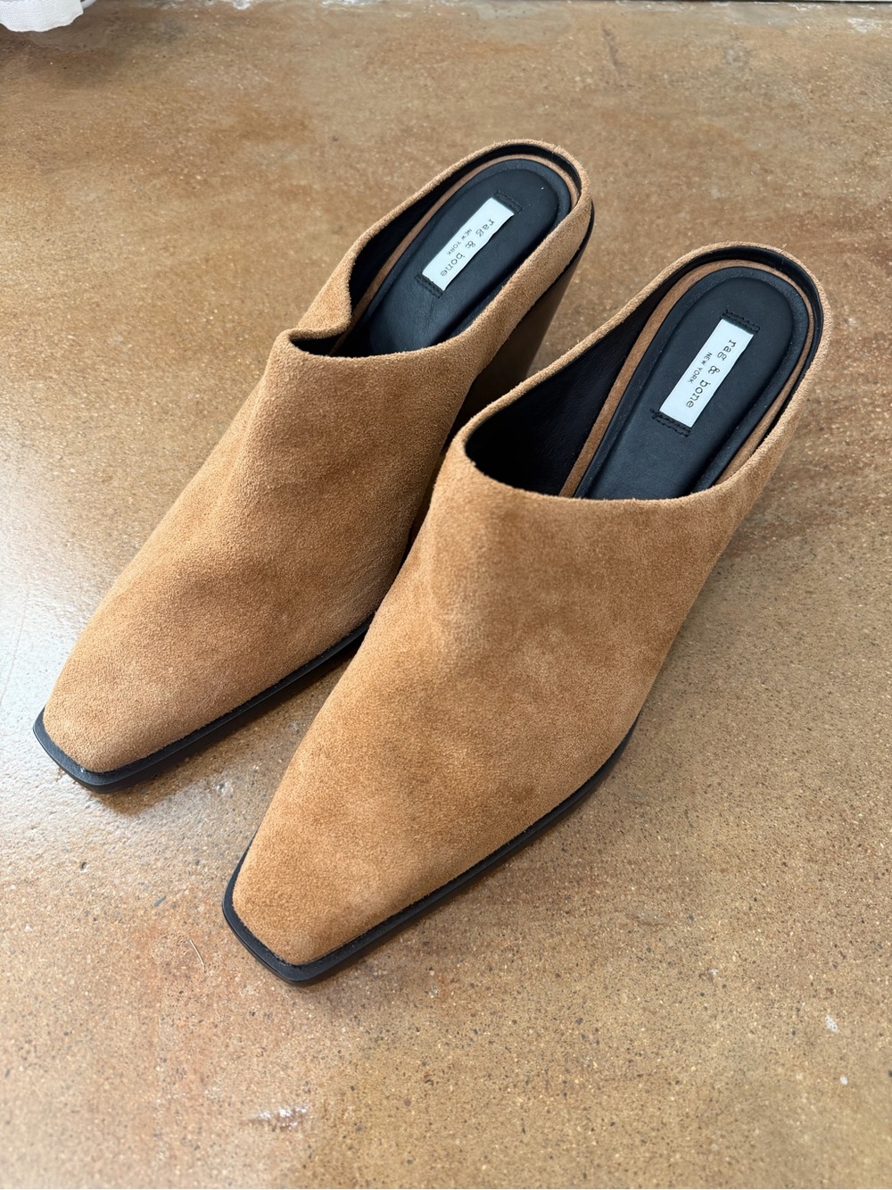 Rag & Bone Joni Suede Mule Brownwood Suede Block Heel EU 41 / US 10.5